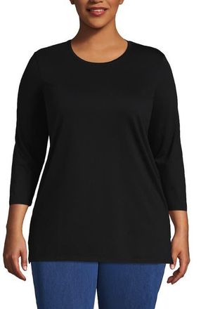 Lands End Cotton Supima Tunic in Black at Nordstrom, Size 3X