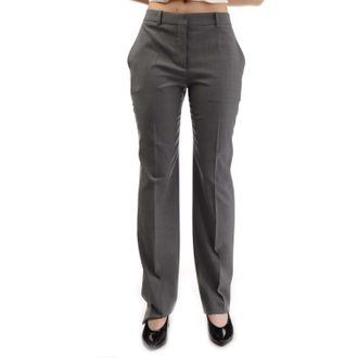 HUGO BOSS Womens Tameah Trousers in Silver Wool - Size 12 UK