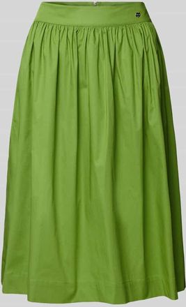 Marc Cain Knielanger Rock mit Label-Detail in Grass, Größe 34