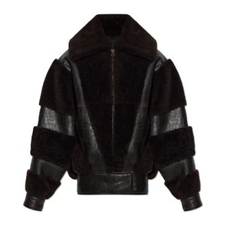 Balenciaga Jas met hoge kraag - Dames - Jassen - Bruin - Maat: S Katoen