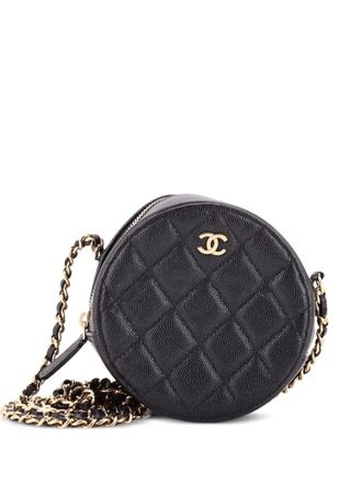 Chanel Round Clutch with Chain Quilted Caviar Mini crossbody bag - Nero