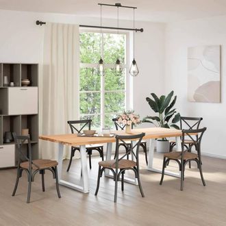 Berkfield Home Dining Table Legs V-Shape 3 pcs White 70x(72-73.3) cm Steel