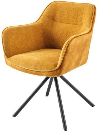 Global Interiors Drehbarer Designstuhl Valencia - Strukturstoff/Samt Senfgelb