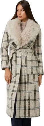 Guess Abrigo con cintur&oacute;n y estampado de cuadros - Coats - Mujer - Beige - XL
