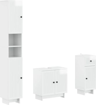 vidaXL Juego De Armarios De Ba&ntilde;o De 3 Piezas Ede Madera De Ingenier&iacute;a Vidaxl