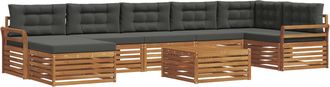 vidaXL Conjunto De Sof&aacute;s De Exterior 8 Uds. Natural Y Antracita Vidaxl
