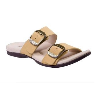 Spenco Mens Spenco Vista Sandals Yellow Leather Arch Support Slip On HAWK2230