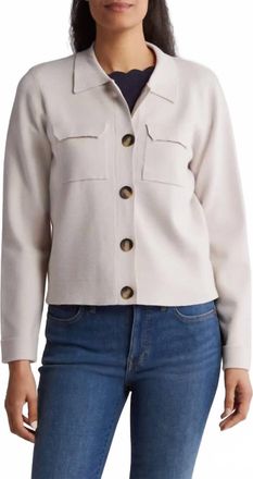 T Tahari Around The Town Classic Button Up Cardigan In Tranquil Taupe