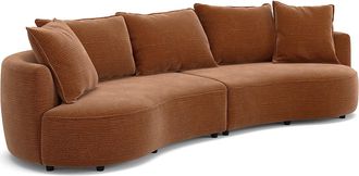 Vente-Unique Sof&aacute; de 4 plazas en chenilla terracota CEPRANO de Maison C&eacute;phy