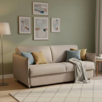 Dmora Sof&aacute; Cama 2 Plazas Verceia, Fundas Removibles, Con Almacenamiento Hecho En Italia, Apertura Abatible, 160x95 Cm Gris Tortora