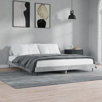 vidaXL Estructura De Cama Madera De Ingenier&iacute;a Gris Hormig&oacute;n 200x200cm Vidaxl