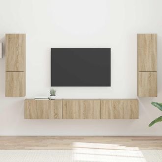 vidaXL Conjunto De Mueble De Tv 4 Uds. Roble Sonoma Vidaxl