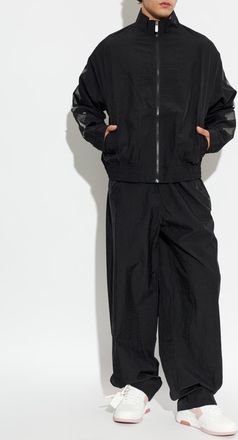Off-white Lightweight Jacket With Stand-up Collar, Mens, Black