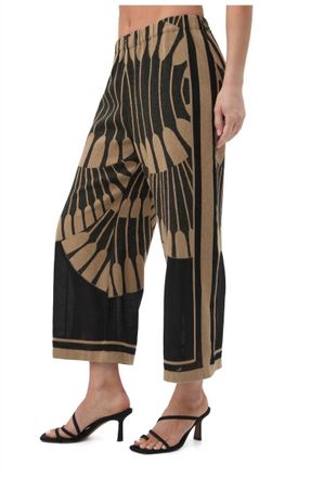 Trina Turk Womens Estella 2 Pant In Black/camel