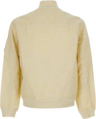 C.P. Company Mens Jacket High-Collar Beige Cotton Coat