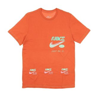 Nike T-Shirts, male, Orange, Size: XL Sportswear Tee with Swoosh Print