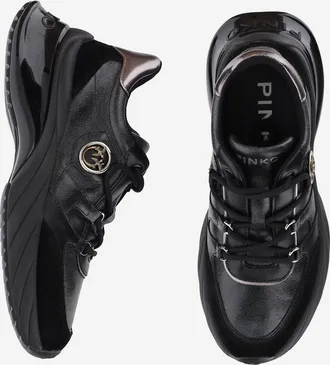 Pinko Womens Leather Sneakers Black Upper: Bovine Trainers