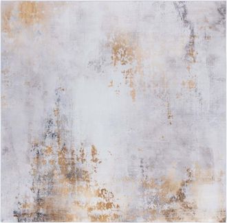 Safavieh Alfombra moderno de poli&eacute;ster gris/oro, 183 x 183 cm