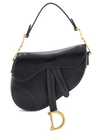 Dior Saddle Handbag Leather Mini shoulder bag - women - Calf Leather/Leather - One Size - Black