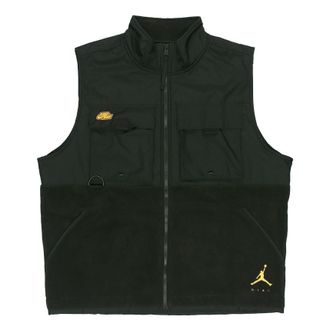Air Jordan As M J Jmpmn Vest Basketball Sports Fleece Lined Zipper Stand Collar Black DC9662-010