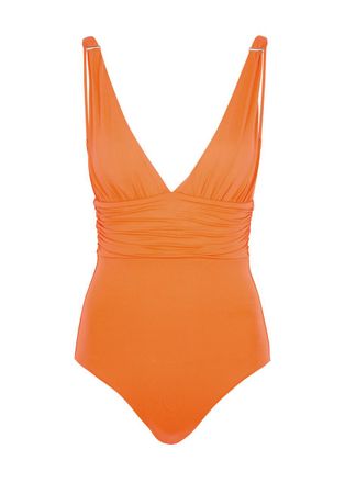 Melissa Odabash Panarea Plunge Swimsuit - Orange - 44 (UK 12 / M)