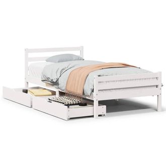 Berkfield Home Bed Frame without Mattress White 100x200 cm Solid Wood Pine