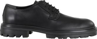 Hogan Zwarte leren Derby schoenen Ronde neus - Heren - Veterschoenen - Zwart - 39 EU - Schoenen
