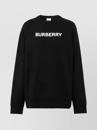 Burberry cotton logo print ribbed crewneck sweatshirt