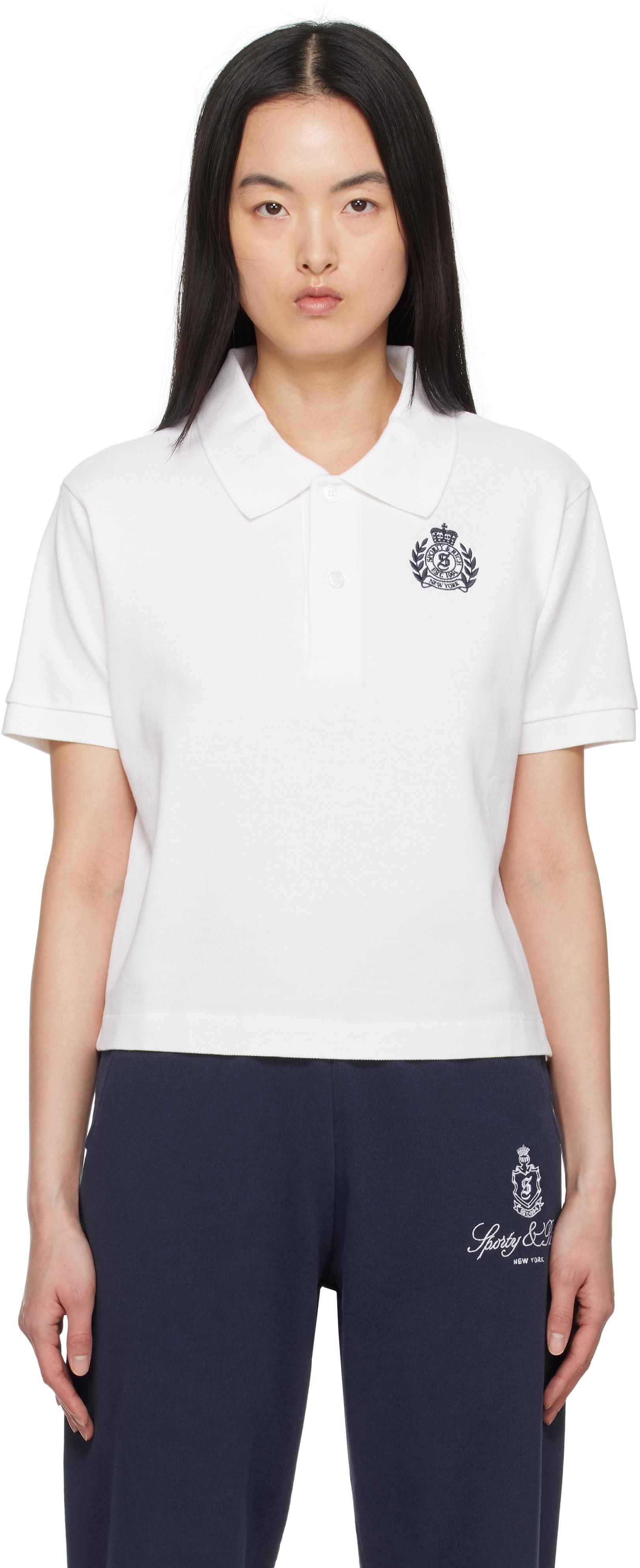 Tシャツ・カットソー Sporty & Rich Women's Prince Short Sleeve Polo PO521NA SPORTY & RICH Women's Prince Short Sleeve Polo Shirt PO521NA