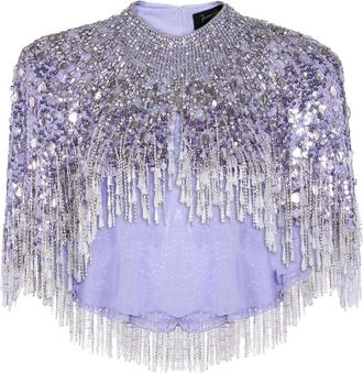 Jenny Packham Blusa con frange - Viola
