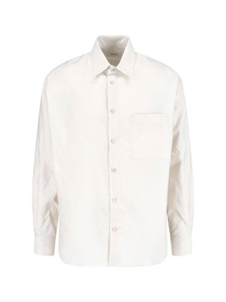 Christophe Lemaire Cream Classic Collar Cotton Silk Shirt