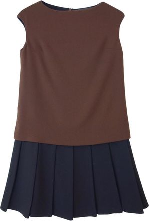 Ermanno Scervino Pleated Contrast Underskirt Sleeveless Mini Dress Size S