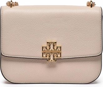 Tory Burch Britten Verstelbare Schoudertas - Dames - Schoudertassen - Beige - ONE Size - Leer - Tassen