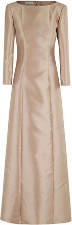 Alberta Ferretti Miakdo Lange Jurk - Dames - Avondkleed - Beige - S - Kleedjes