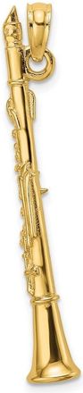 Diamond2Deal 14k Yellow Gold 3-D Clarinet Charm