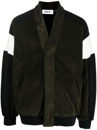 AMBUSH stripe-detail V-neck jumper - men - Polyester/Acrylic/Cotton/Cotton/Spandex/Elastane - S - AMAZON NO COLOR