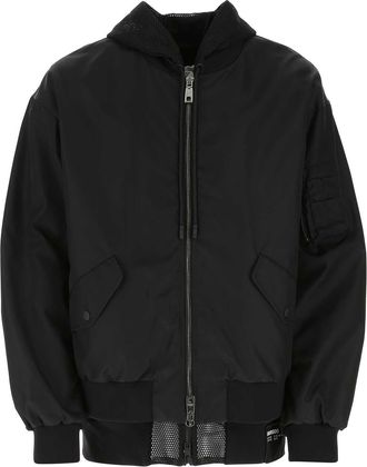 Dolce & Gabbana Black Nylon Bomber Jacket