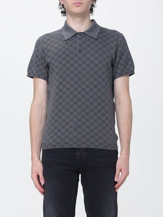 Gucci Polo in maglia di lana e seta con monogramma GG jacquard