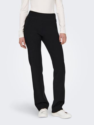 Only Leggings ONLY ONLCLEVER WIDE BAND LONG PANT PNT, Damen, Gr. L (40), L&auml;nge 32, schwarz, Jersey, Obermaterial: 94% Polyester, 6% Elasthan, unifarben, sl