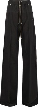 Rick Owens Wide Bela Pants - Heren - Wijde Broeken - Zwart - XL - Katoen - Broeken