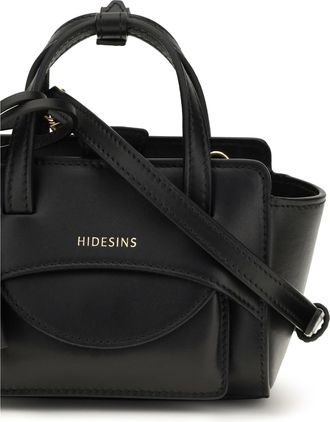 Hidesins Womens Handbag Flap Mini Black Calfskin Calf Leather (bos Taurus) Shoulder Bags