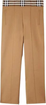 Burberry Plaid Pants - Heren - Wijde Broeken - Bruin - XL - Leer - Broeken