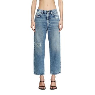 Diesel Jeans, Dames, Blauw, W29 L32, Denim, Cropped Jeans