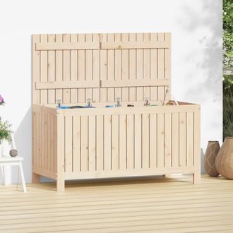 Berkfield Home Garden Storage Box 121x55x64 cm Solid Wood Pine in Brown | Size: 121 x 55 x 64 cm
