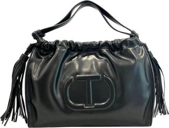 Twinset Stijlvolle PU lederen schoudertas - Dames - Handtassen - Zwart - ONE Size - Tassen