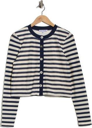 Ramy Brook Cambria Stripe Crop Cardigan in Sporty Stripe Knit Navy at Nordstrom Rack, Size X-Small