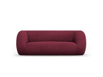 Cosmopolitan Design Sof&aacute; 2 plazas de tejido boucl&eacute; granate