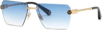 Philipp Plein Spp 205 Zonnebrillen - Heren - Zonnebrillen - Geel - 61 MM - Accessoires