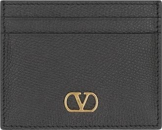 Valentino Garavani Vlogo Leather Card Holder