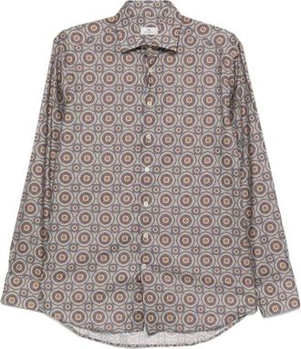 Etro Roma Shirt - Heren - Casual Overhemden - Veelkleurig - XL - Katoen - Overhemden